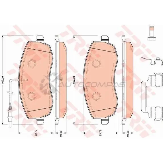 Тормозные колодки, комплект TRW 1528458 24840 2483 9 gdb1820 - Изображение 1