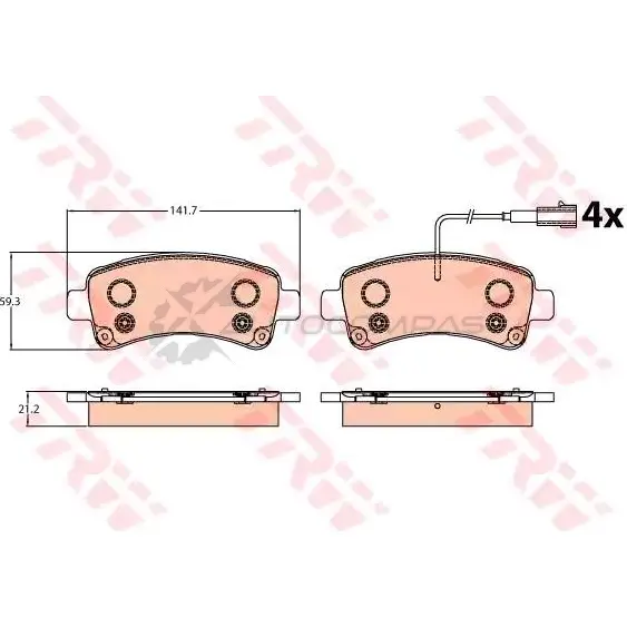 Тормозные колодки, комплект TRW ODG6 TCT 3322938314552 gdb2106 1528725 изображение 0