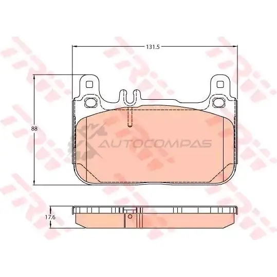 Тормозные колодки, комплект TRW 25 505 gdb2118 EMA88VF 1528738 изображение 0