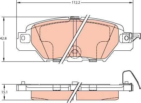 Тормозные колодки дисковые, комплект TRW HIZ RWGC GDB2163AT 1439901327