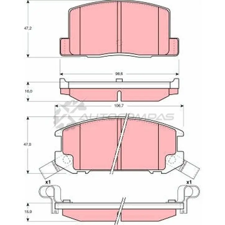 Тормозные колодки, комплект TRW 21760 gdb3058 1528823 217 59 изображение 0