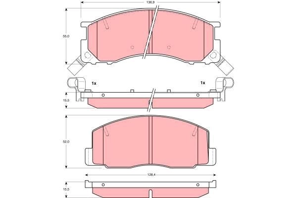 Тормозные колодки дисковые, комплект TRW PO8 VHA GDB3086AT 1439901343 изображение 0