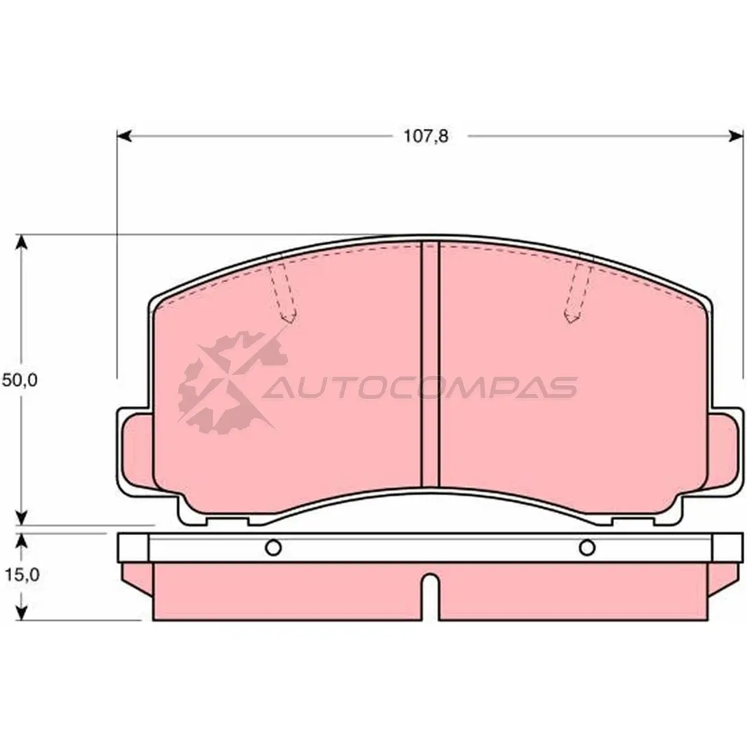 Тормозные колодки, комплект TRW gdb312 1528855 YUJZS6T 2 0956