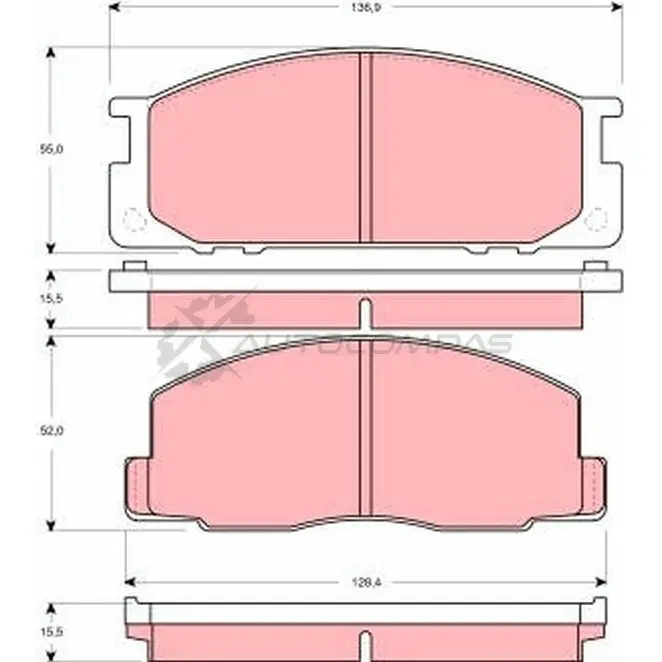 Тормозные колодки, комплект TRW 1528862 gdb3130 21249 2 1248 изображение 0