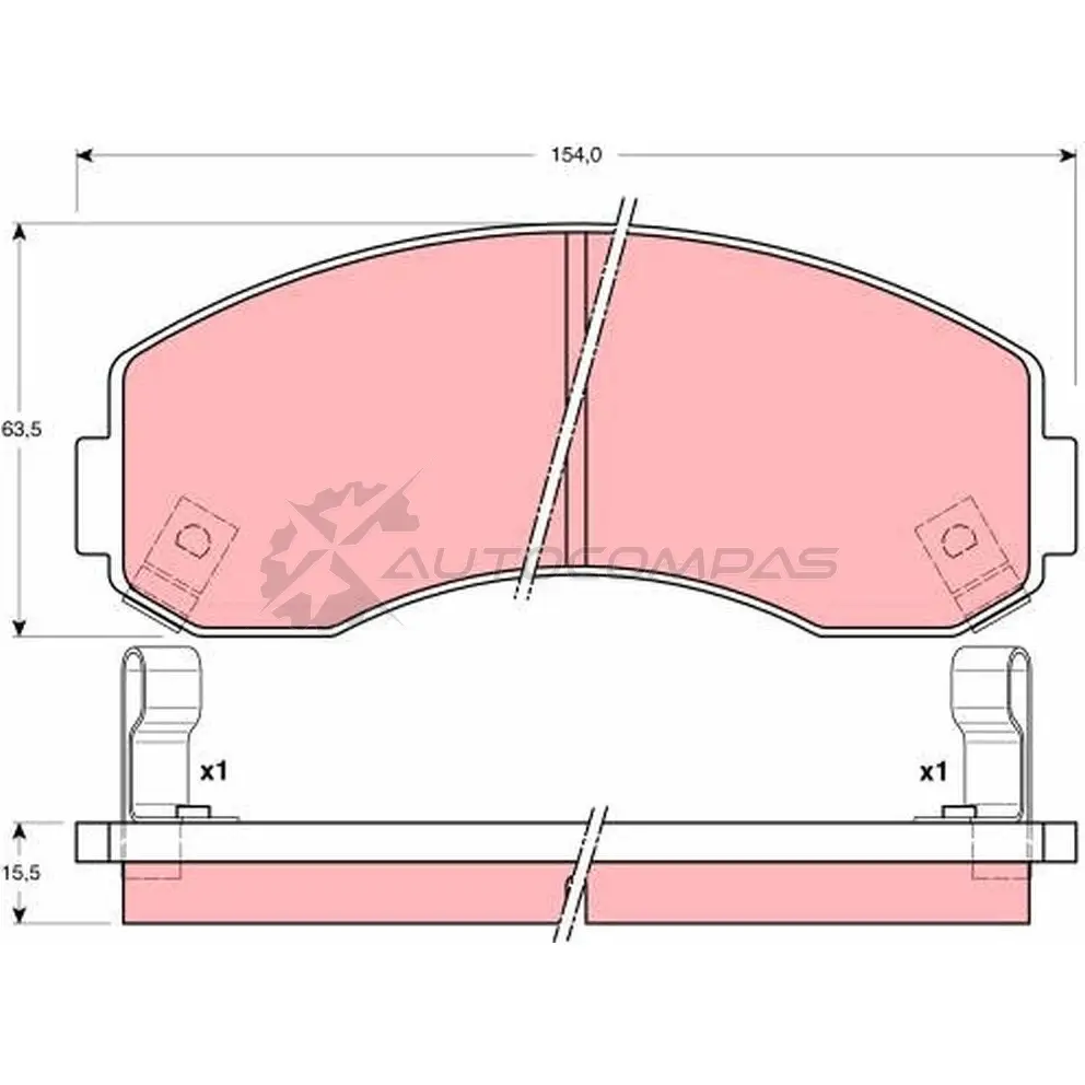 Тормозные колодки, комплект TRW 1528872 DB N97 3322937197828 gdb3145