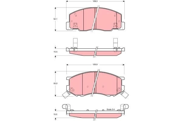 Тормозные колодки дисковые, комплект TRW GDB3157AT 1439901366 OKI 9UZ изображение 0