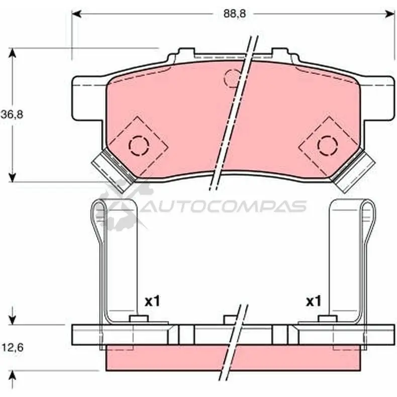 Тормозные колодки, комплект TRW SRER3V 2 1739 1528882 gdb3160 изображение 0