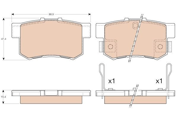 Тормозные колодки дисковые, комплект TRW GDB3175AT XSBR RH7 1439901375 изображение 0
