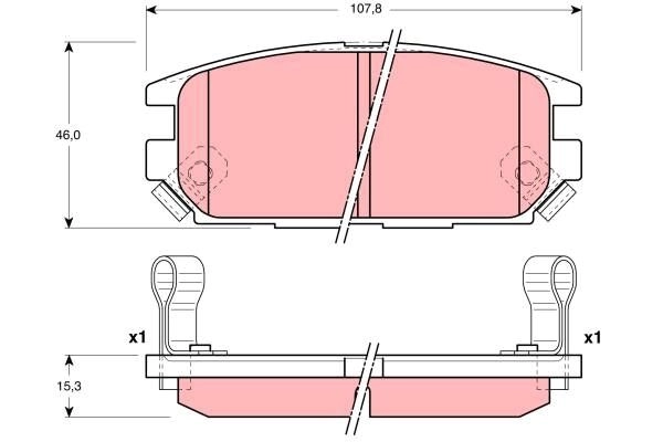 Тормозные колодки дисковые, комплект TRW VEJX DE 1439901386 GDB3199AT