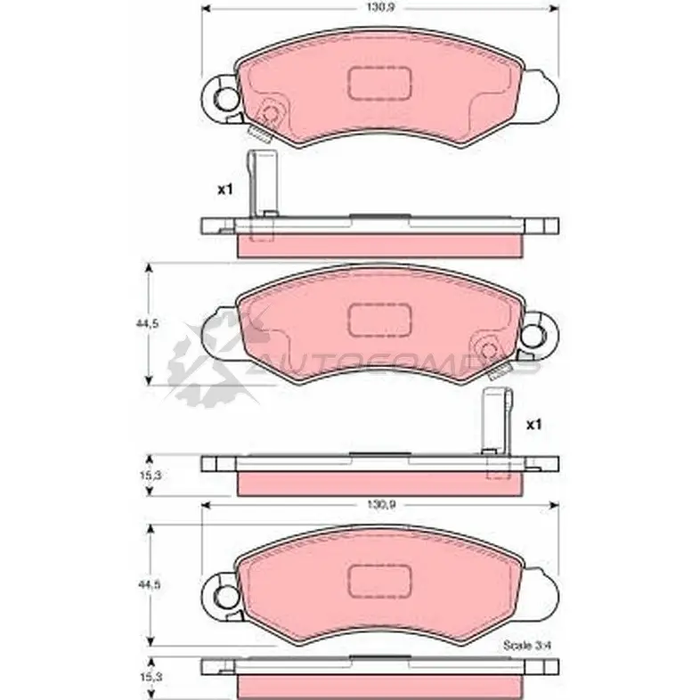 Тормозные колодки, комплект TRW 23047 2 3046 gdb3215 1528937 - Изображение 1