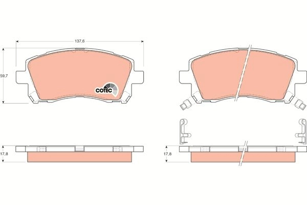 Тормозные колодки дисковые, комплект TRW GDB3217AT RM BYZH0 1439901392 изображение 0