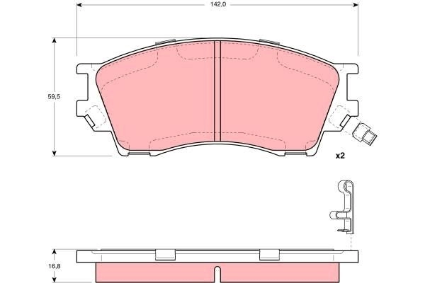 Тормозные колодки дисковые, комплект TRW EKR KIDJ GDB3230AT 1439901399
