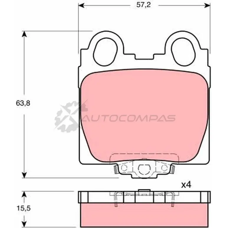 Тормозные колодки, комплект TRW 2 1790 gdb3233 1528954 23429 изображение 0