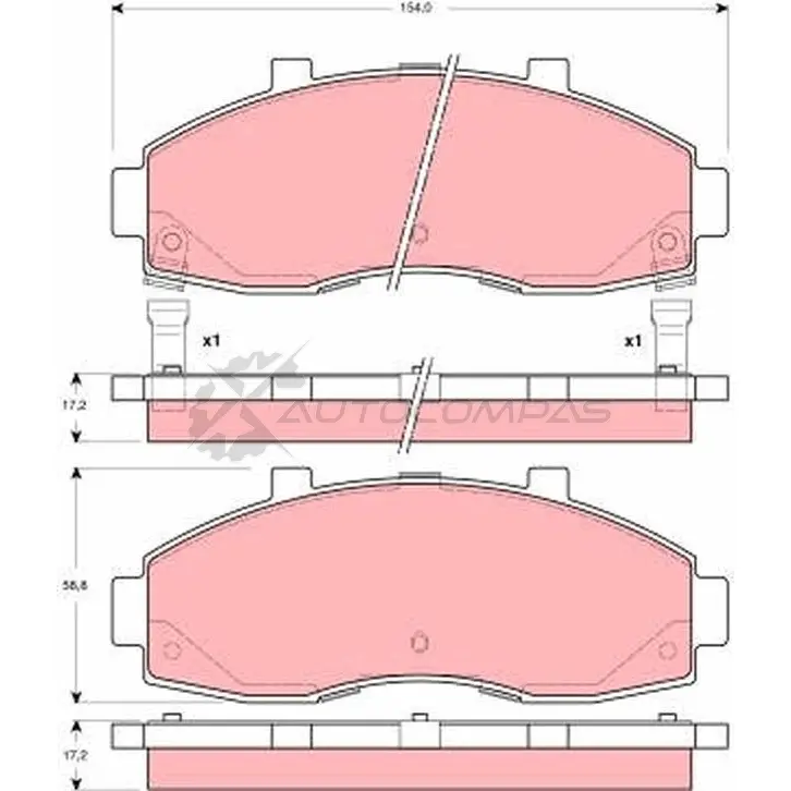 Тормозные колодки, комплект TRW 43BCJ3 1528986 23 484 gdb3263 изображение 0