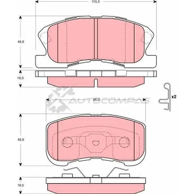 Тормозные колодки, комплект TRW 1528989 23 497 gdb3266 23498