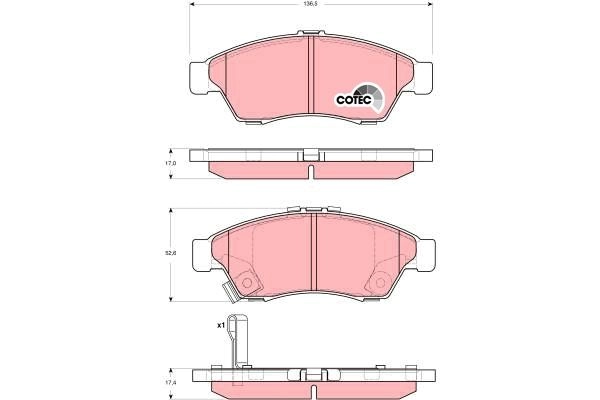 Тормозные колодки дисковые, комплект TRW 4 8OCC5T GDB3290AT 1439901428 - Изображение 1