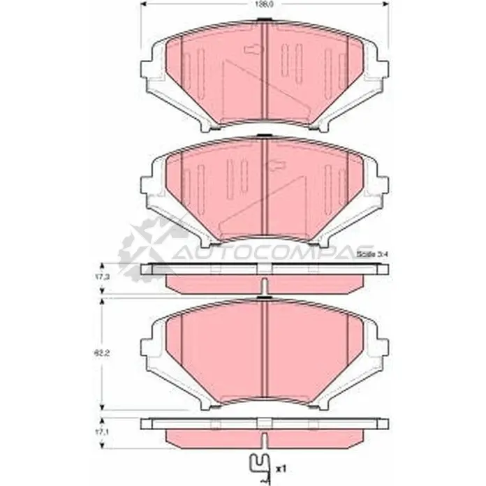 Тормозные колодки, комплект TRW 1529084 gdb3356 240 42 CLT16L1 изображение 0