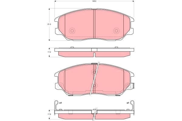 Тормозные колодки дисковые, комплект TRW GDB3360AT YF JCDW 1439901465 изображение 0