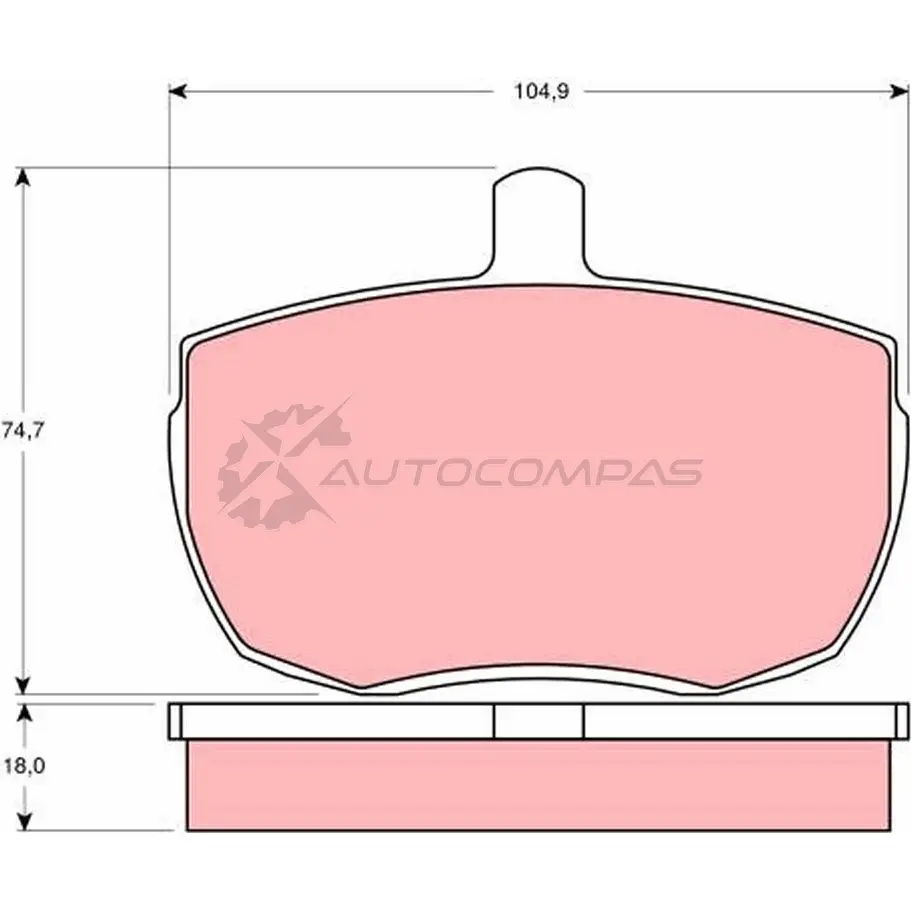 Тормозные колодки, комплект TRW 87HK3S gdb341 203 59 1529142 изображение 0