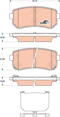 Тормозные колодки дисковые, комплект TRW 1439901498 Z218 H9 GDB3474AT - Изображение 1