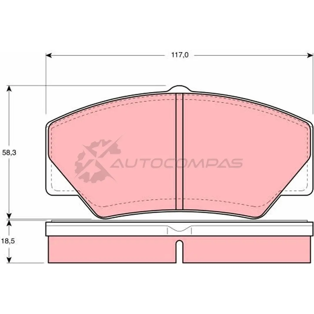 Тормозные колодки, комплект TRW AQJ9EIS 1529223 2 1141 gdb349 изображение 0