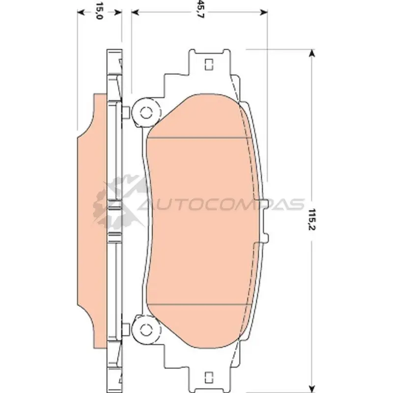 Тормозные колодки, комплект TRW LBO3W7 1529230 gdb3497 249 18 изображение 0