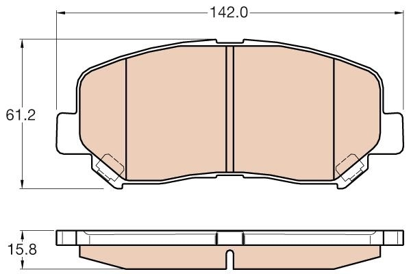 Тормозные колодки дисковые, комплект TRW GDB3562AT 1439901517 Y Q7BL - Изображение 1