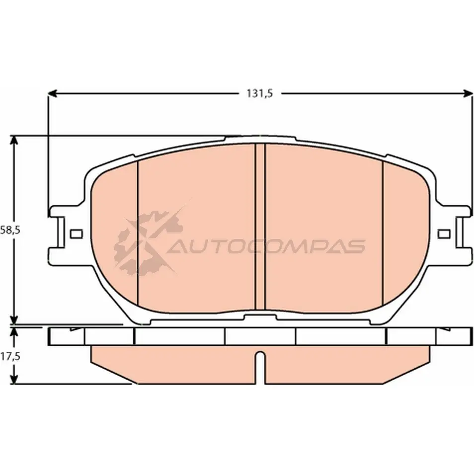 Тормозные колодки, комплект TRW 238 06 gdb3628 VFFVKA 1529329 - Изображение 1