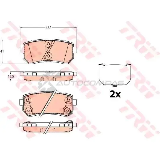 Тормозные колодки, комплект TRW OGJD4IK 2432 1 gdb3636 1529337 - Изображение 1