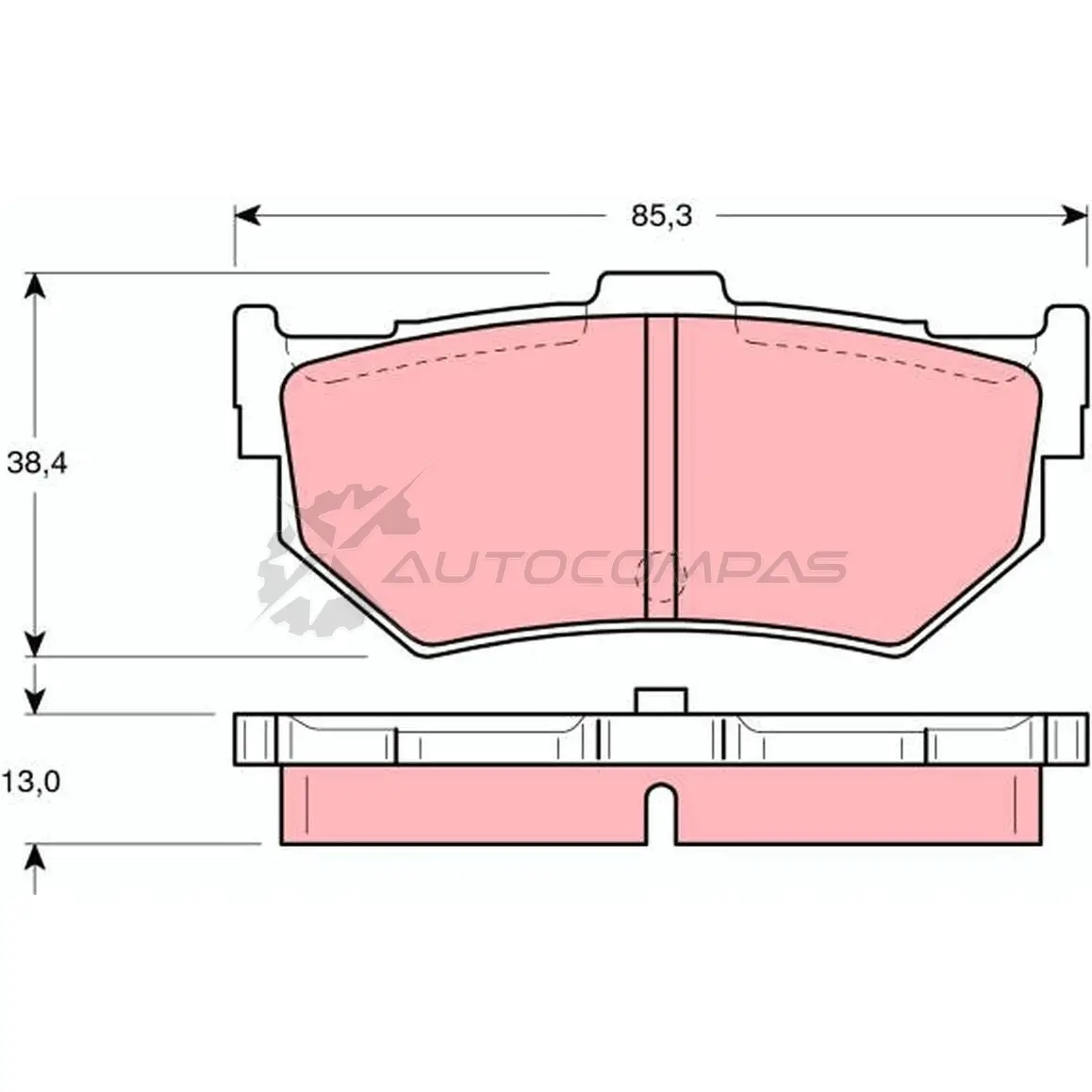 Тормозные колодки, комплект TRW 2 1043 gdb372 1529351 BOIF7