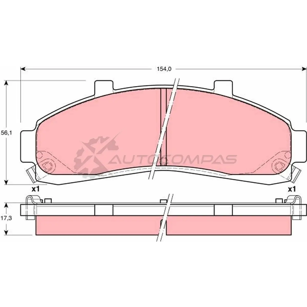 Тормозные колодки, комплект TRW 23 472 KZ93DM gdb4010 1529382 изображение 0