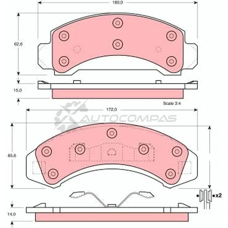 Тормозные колодки, комплект TRW 1529385 2 1830 0GRJWQ gdb4013 изображение 0