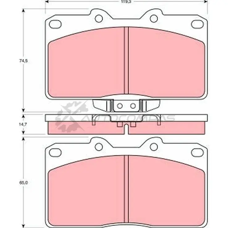 Тормозные колодки, комплект TRW 21 445 1529438 gdb4076 CC234YG