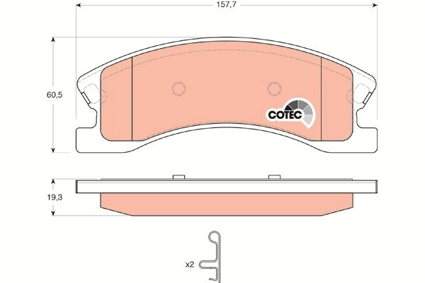 Тормозные колодки дисковые, комплект TRW V2DB O 1439901532 GDB4133AT - Изображение 1