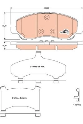 Тормозные колодки дисковые, комплект TRW 1439901533 GDB4142AT V51J F - Изображение 1