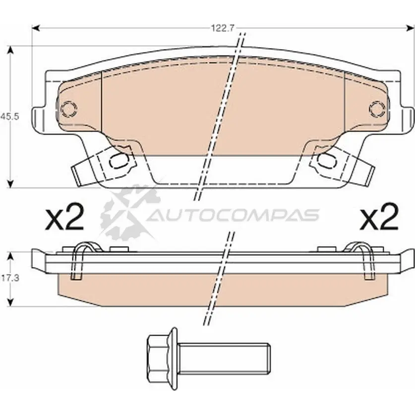 Тормозные колодки, комплект TRW X39IK1 242 66 1529511 gdb4452 изображение 0