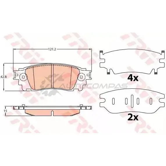 Тормозные колодки, комплект TRW 1529517 221 53 gdb4459 DKWMND2 изображение 0