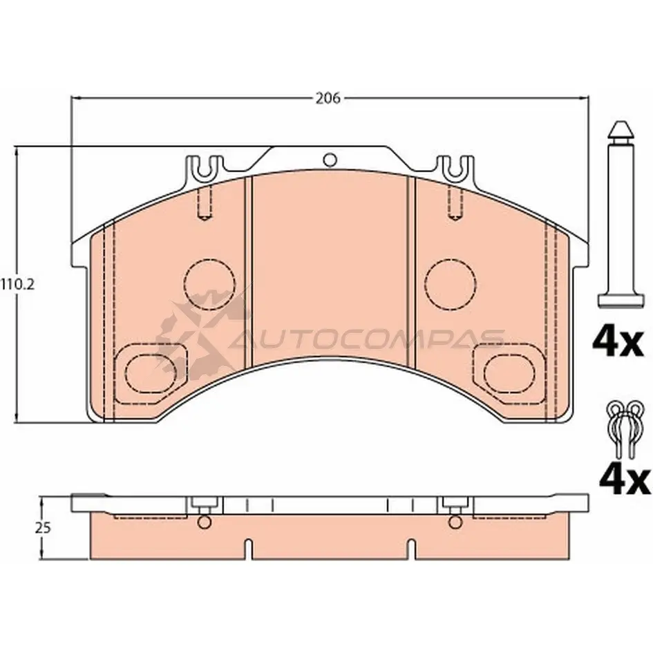 Тормозные колодки, комплект TRW V92KLE gdb5022 1529558 2903 2 изображение 0