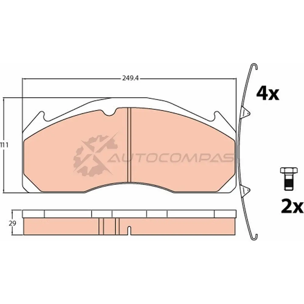 Тормозные колодки, комплект TRW 2 9125 1529595 T6LA5MJ gdb5085 - Изображение 1