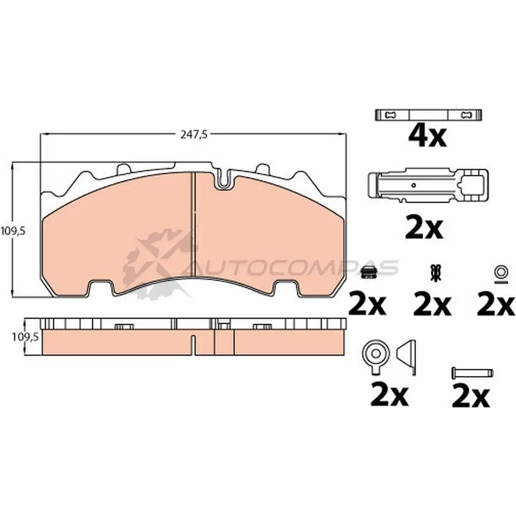 Тормозные колодки, комплект TRW MVCL4Q 1529601 2916 7 gdb5091 - Изображение 1