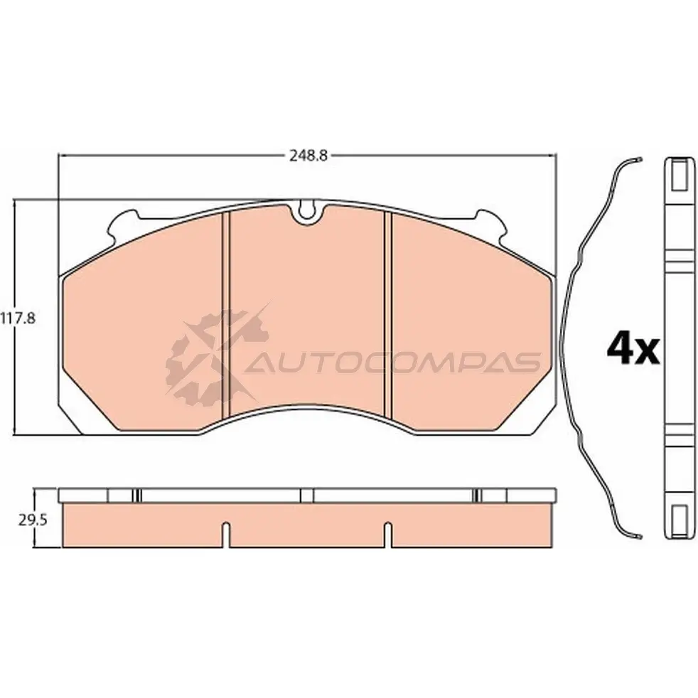 Тормозные колодки, комплект TRW 1529609 291 50 gdb5099 29180 - Изображение 1