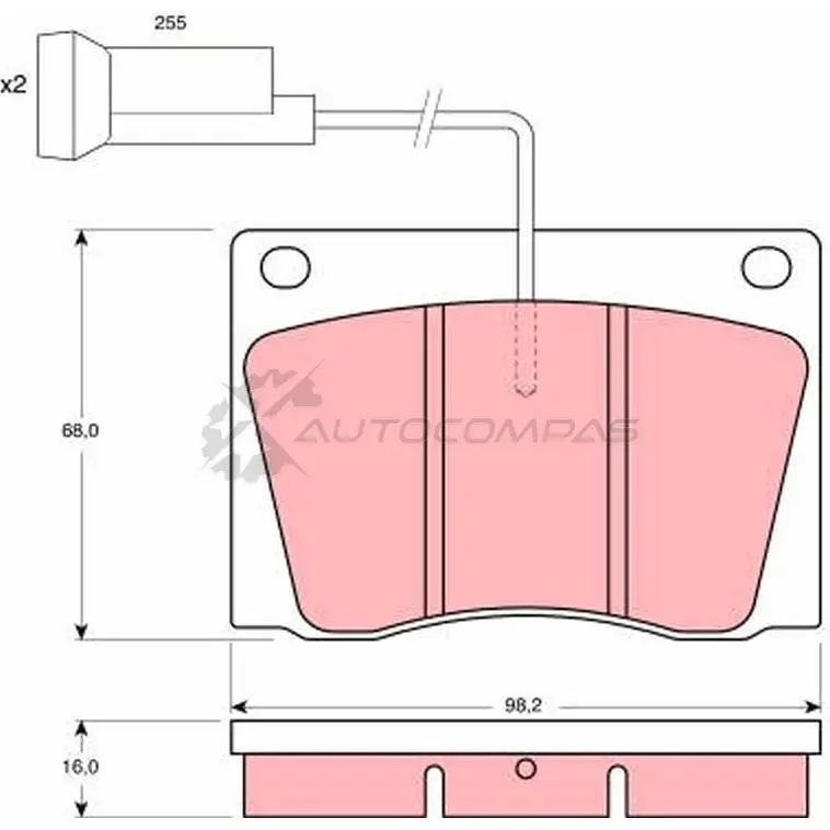 Тормозные колодки, комплект TRW 20 027 gdb569 1529628 SEGI7 изображение 0