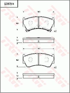 Тормозные колодки дисковые, комплект TRW GDB7044 1216934935 3322937301492 BY9P ZX изображение 0