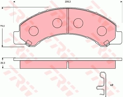 Тормозные колодки дисковые, комплект TRW HBN4 D 1216935871 3322937303366 GDB7233 изображение 0
