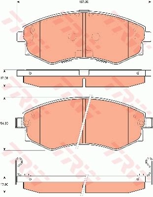 Тормозные колодки дисковые, комплект TRW 3322937320004 1216936373 GDB7521 Y7L 4TK изображение 0