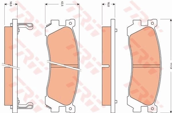 Тормозные колодки дисковые, комплект TRW GDB7529 3322937284511 1216936391 DBK 56 изображение 0