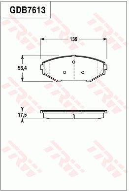 Тормозные колодки дисковые, комплект TRW 1216936473 8VGI 2 GDB7613 изображение 0