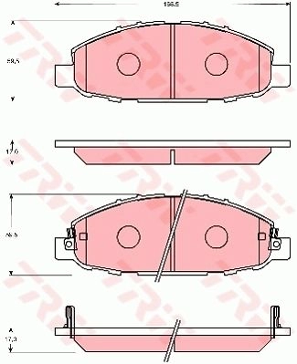 Тормозные колодки дисковые, комплект TRW L OFIBS GDB7629 3322937289974 1423470555