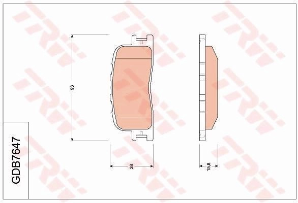 Тормозные колодки дисковые, комплект TRW GDB7647 1418297391 YSF 8ZP изображение 0
