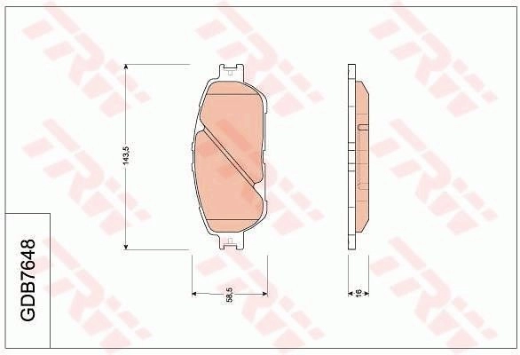 Тормозные колодки дисковые, комплект TRW GDB7648 4X5V K 1418297392 изображение 0